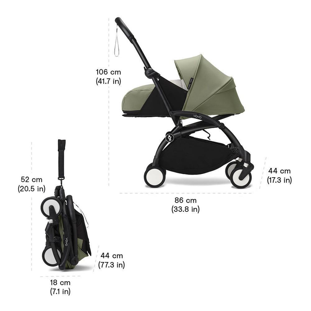 עגלת ניובורן וטיולון ירוק זית  YOYO³ סטוקי | Stokke