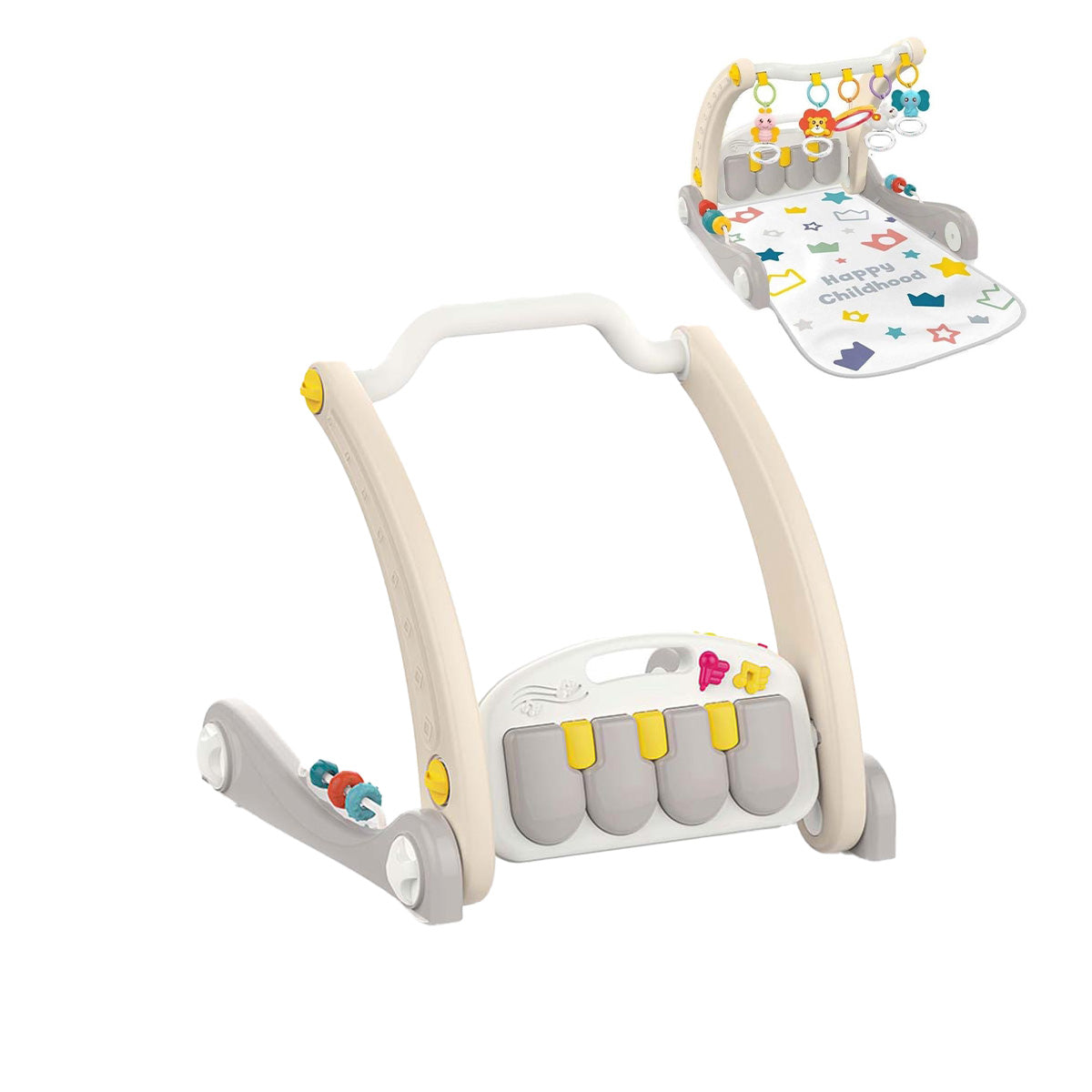 הליכון ומזרן פעילות 2-ב-1 עם פסנתר האנגר | Huanger 2-in-1 baby walker & piano fitness mat
