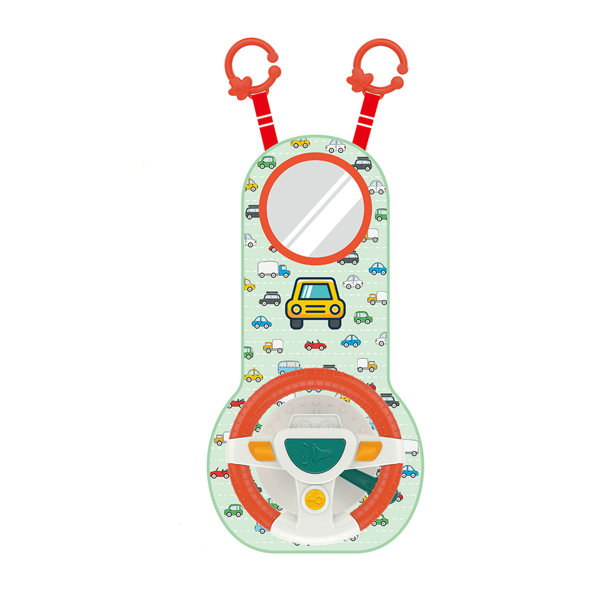 פעלולון הגה עם מראה לרכב האנגר | Huanger Vehicle Mounted Steering Wheel