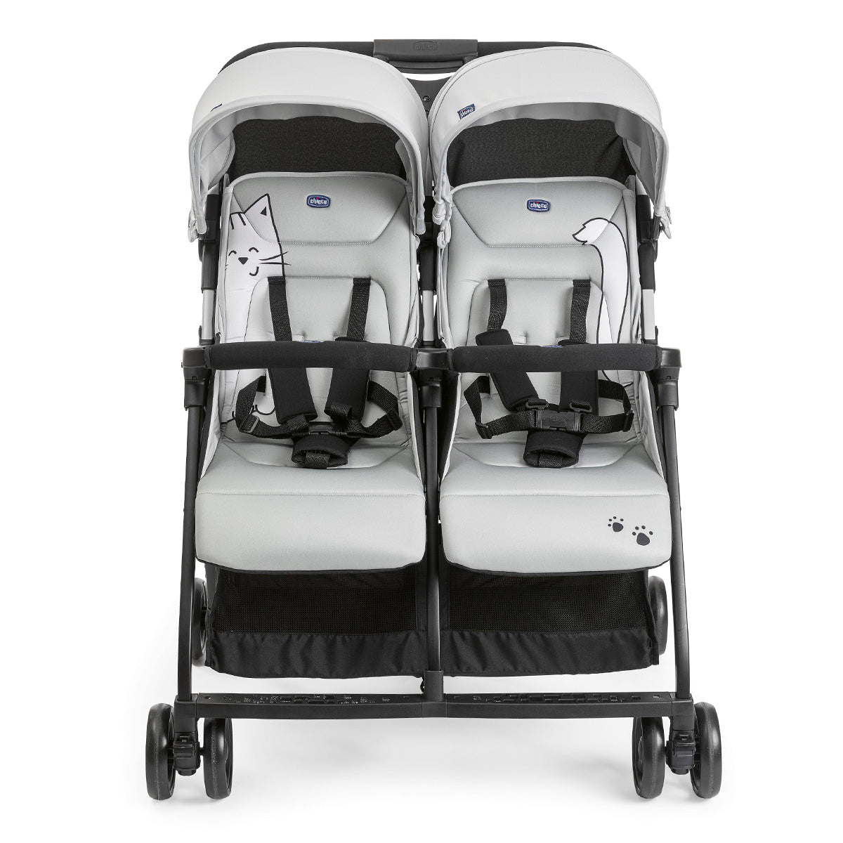 עגלת תאומים צ'יקו הוללה אפור | Chicco Ohlala Twin Silver Cat