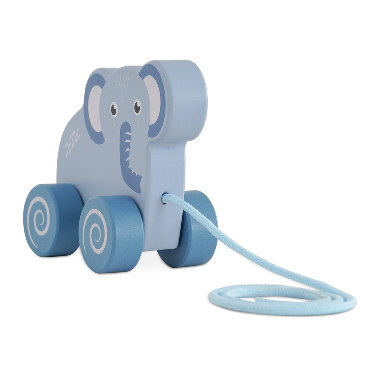 משוך את הפיל מעץ דייניז תכלת | Dainy's Wooden Pull Along Elephant Light Blue