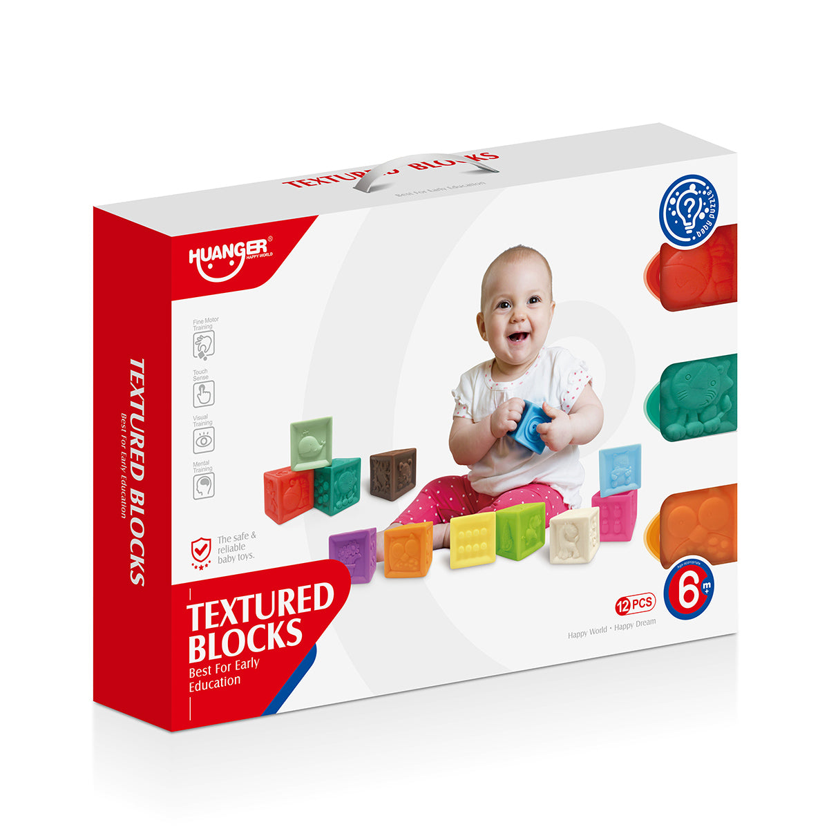 סט קוביות חישה האנגר 12 יח’ | Huanger Soft Plastic Toys 12 pcs Colorful