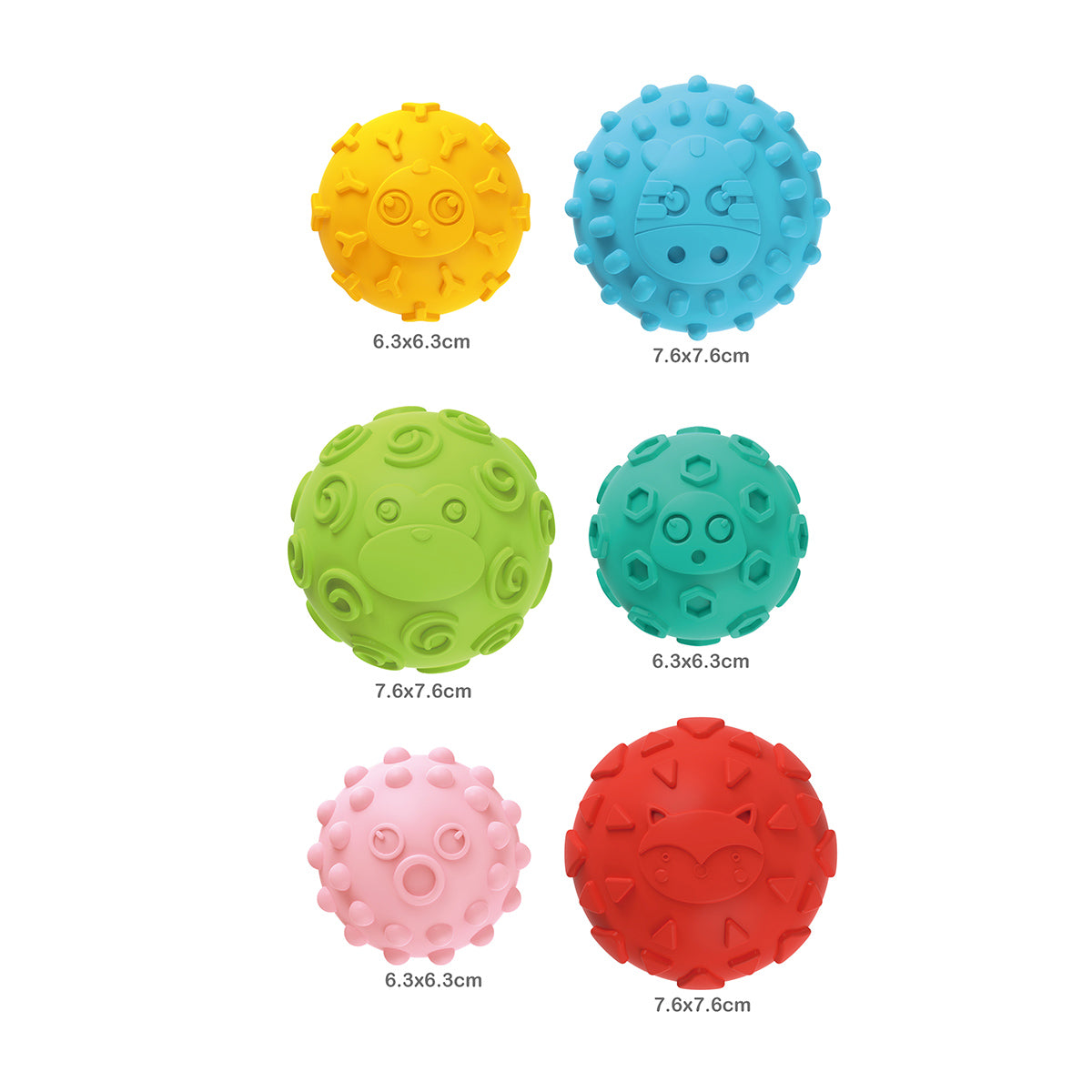 סט כדורי חישה האנגר 6 יח’ | Huanger Texture Ball 6 pcs Colorful