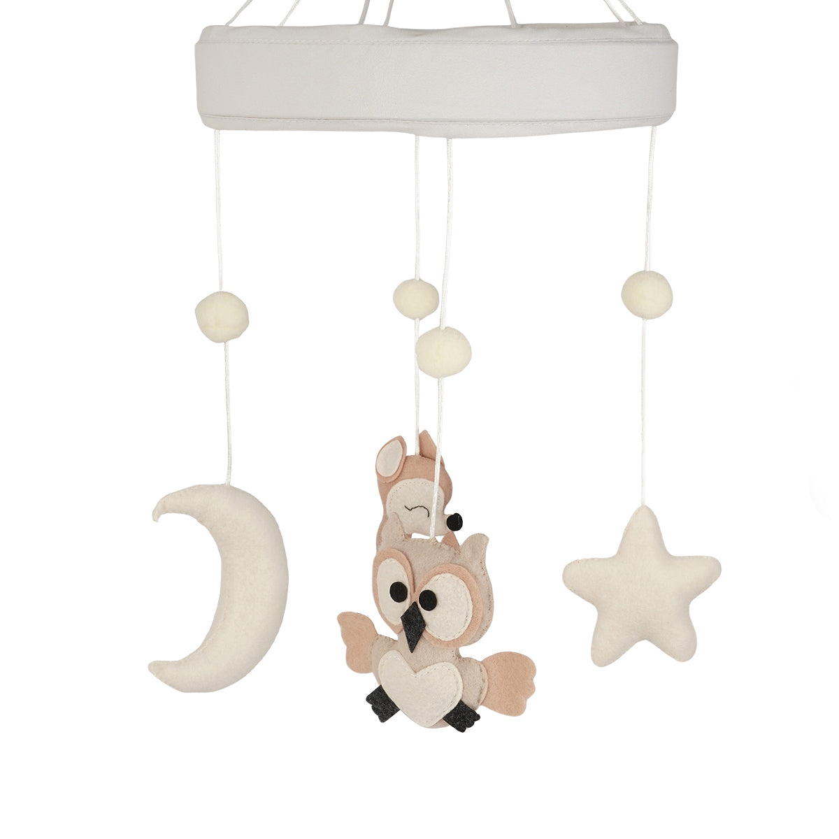 מובייל למיטת תינוק טוויגי שמנת | Twigy Animals & Smiles Baby Mobile Cream