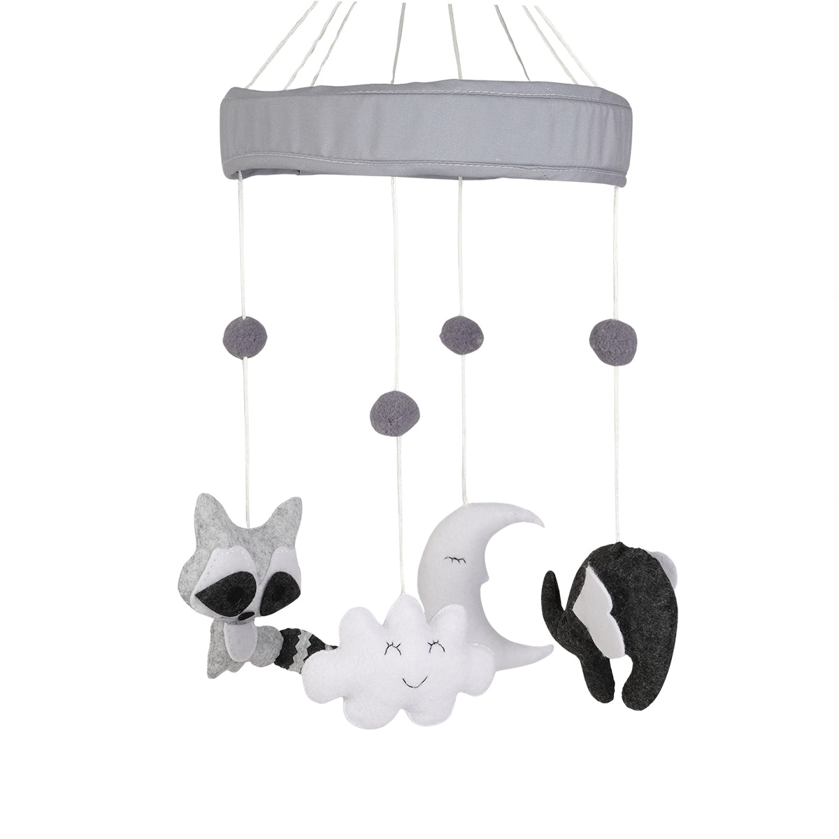 מובייל למיטת תינוק טוויגי אפור | Twigy Animals & Smiles Baby Mobile Gray