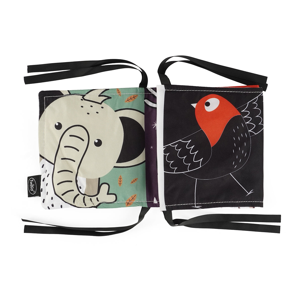 ספרון בד לתינוק טוויגי שחור/אדום | Twigy Baby Cloth Book black/red