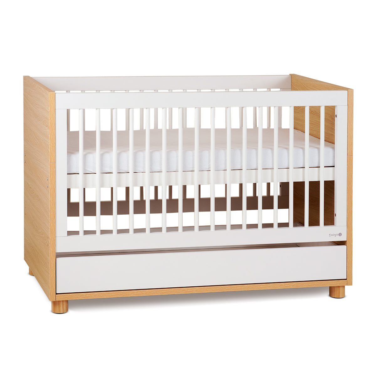 מיטת תינוק דייניז קורי 130X70 ס"מ לבן/עץ | Dainy's Corry™ Baby Bed White/Wood