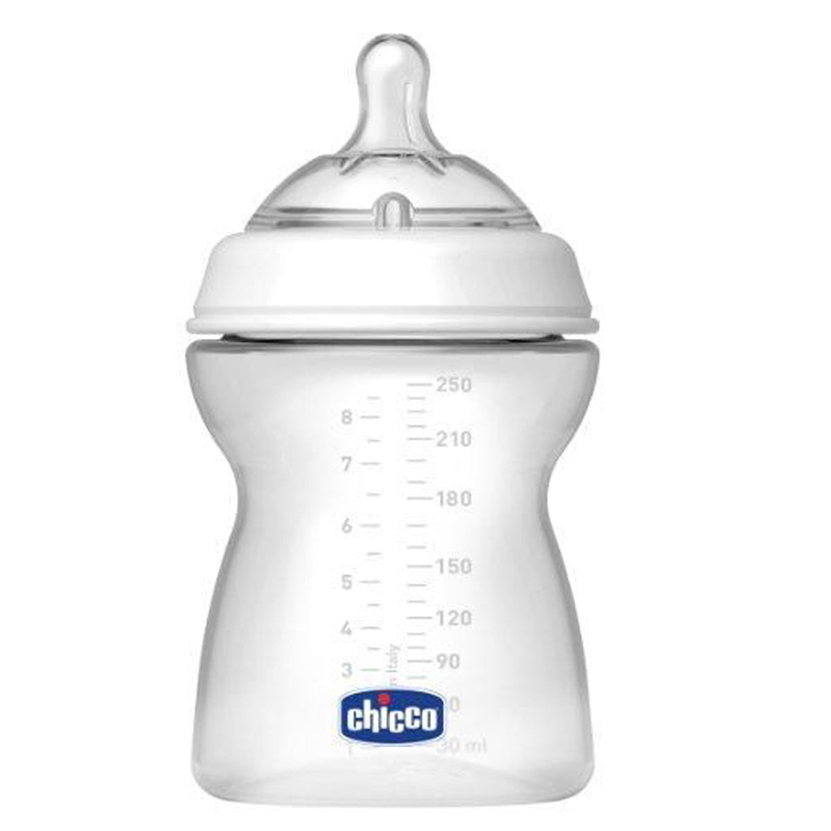 בקבוק נטורל פילינג שקוף 250 מ"ל 2M+ | Chicco Natural Feeling Clear