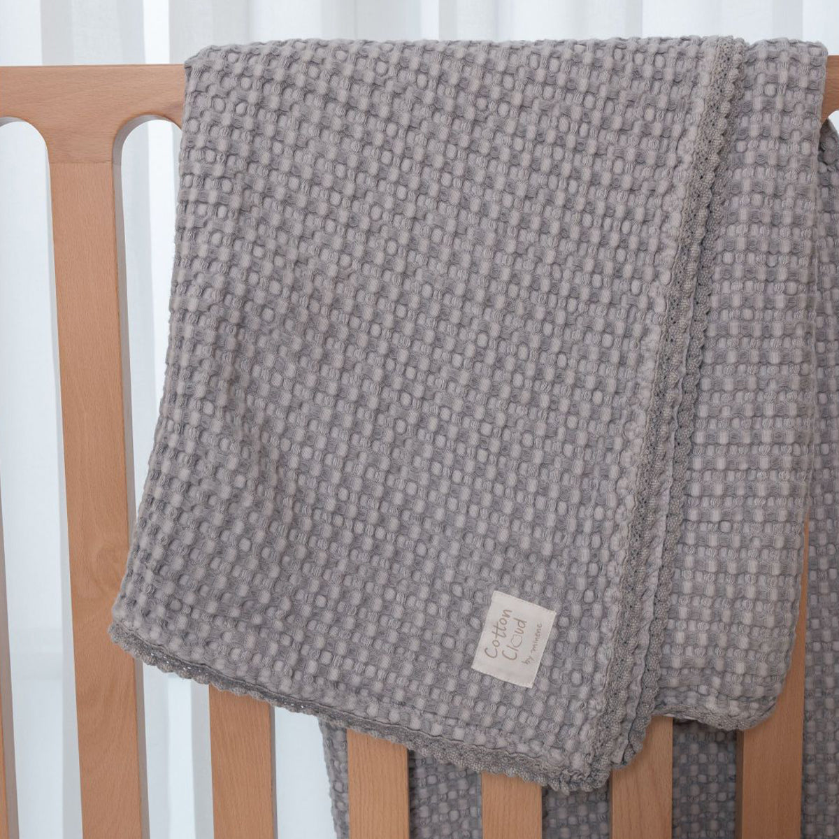 שמיכת פיקה גדולה צבע כחול Cotton cloud | Minene