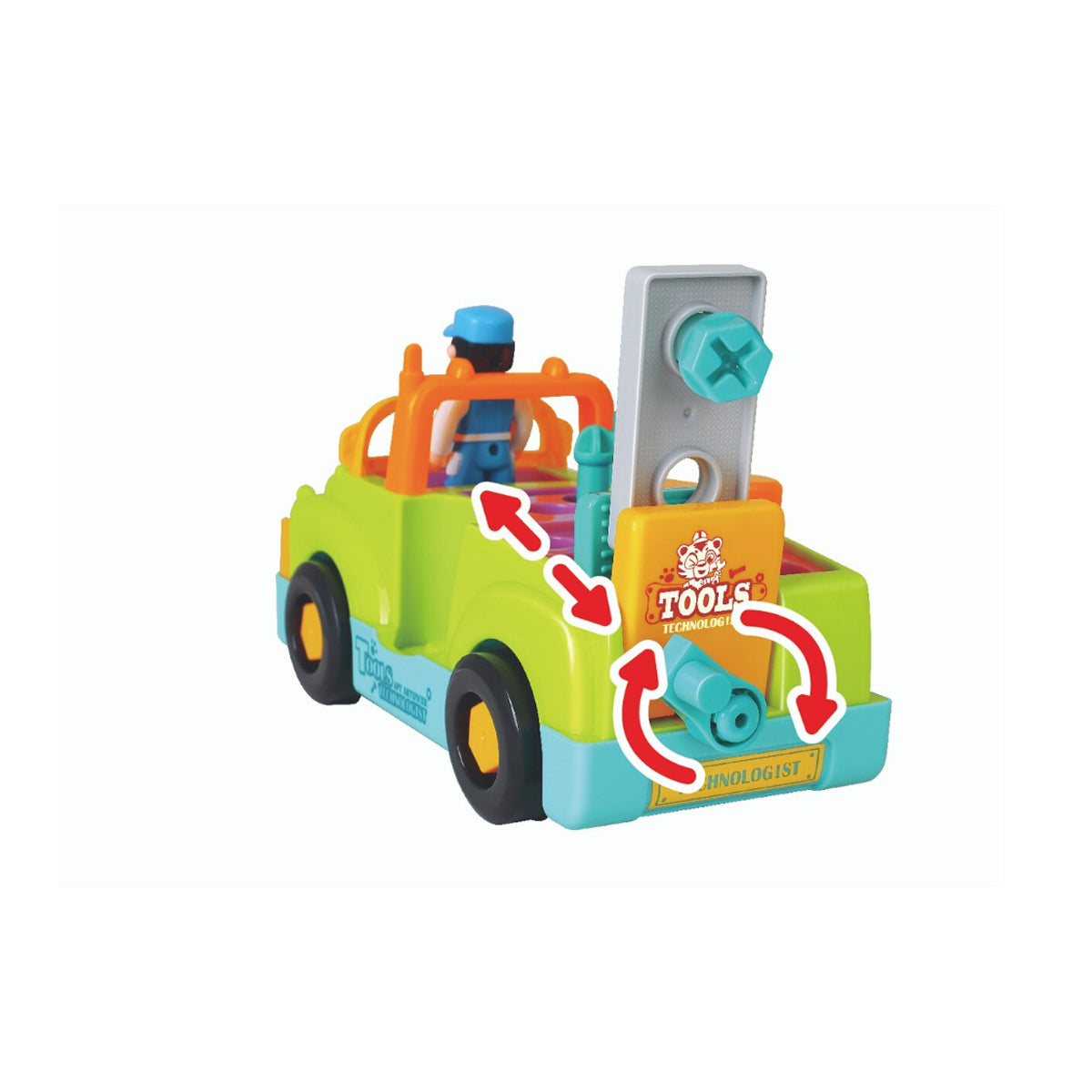 משאית צעצוע למכונאי הקטן הולה טויס | Hola Toys Little Mechanic Tool Truck Colorful