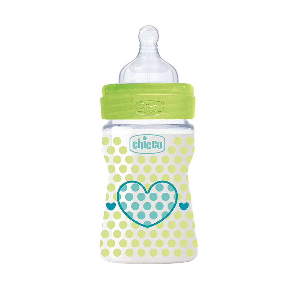 בקבוק צ'יקו וולביאינג ירוק 150 מ"ל 0M+ | Chicco Well Being Feeding Bottle 150m