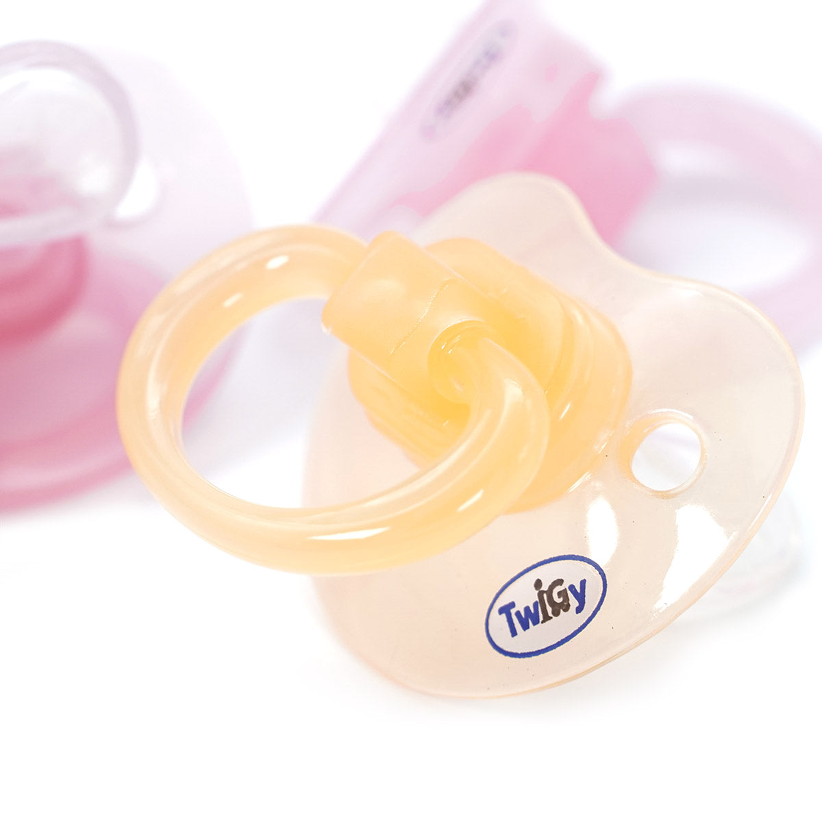 שלישיית מוצצי סיליקון טווגי 6+ ורוד/כתום | Flawlesse™ Silicone Pacifier Large