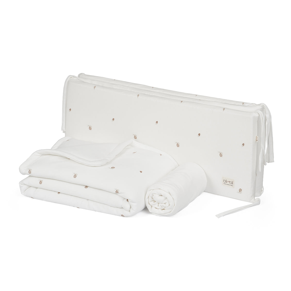 סט מצעים למיטת תינוק אולימולי ליין שבלול | Olimoli Snail Baby Bed Set
