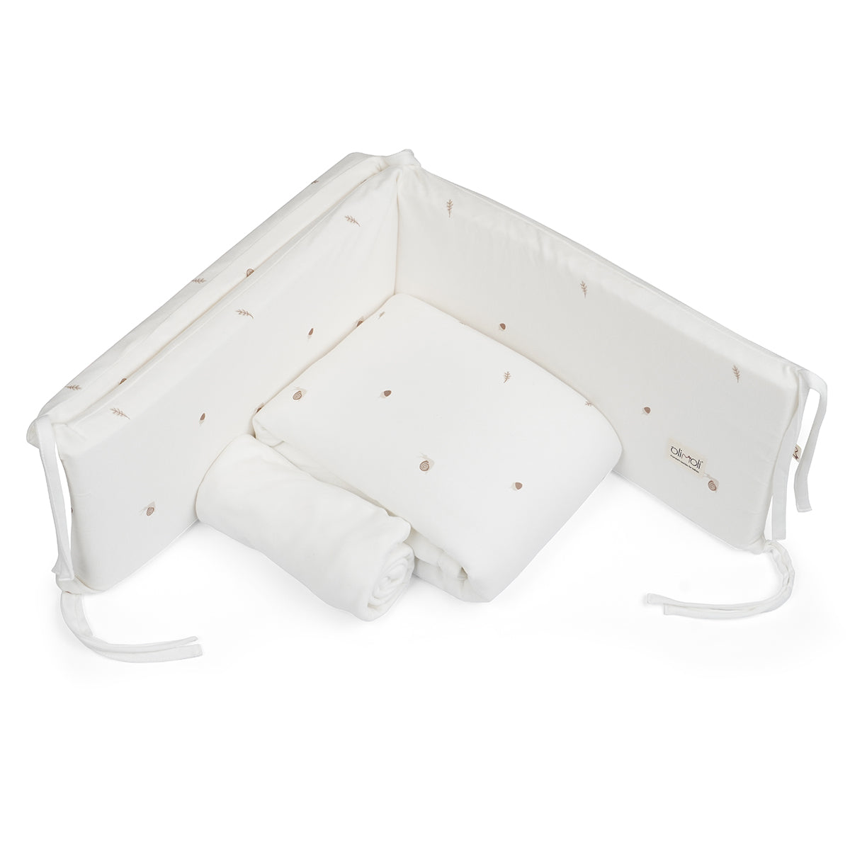 סט מצעים לעריסה אולימולי ליין שבלול | Olimoli Snail  Baby Crib Set