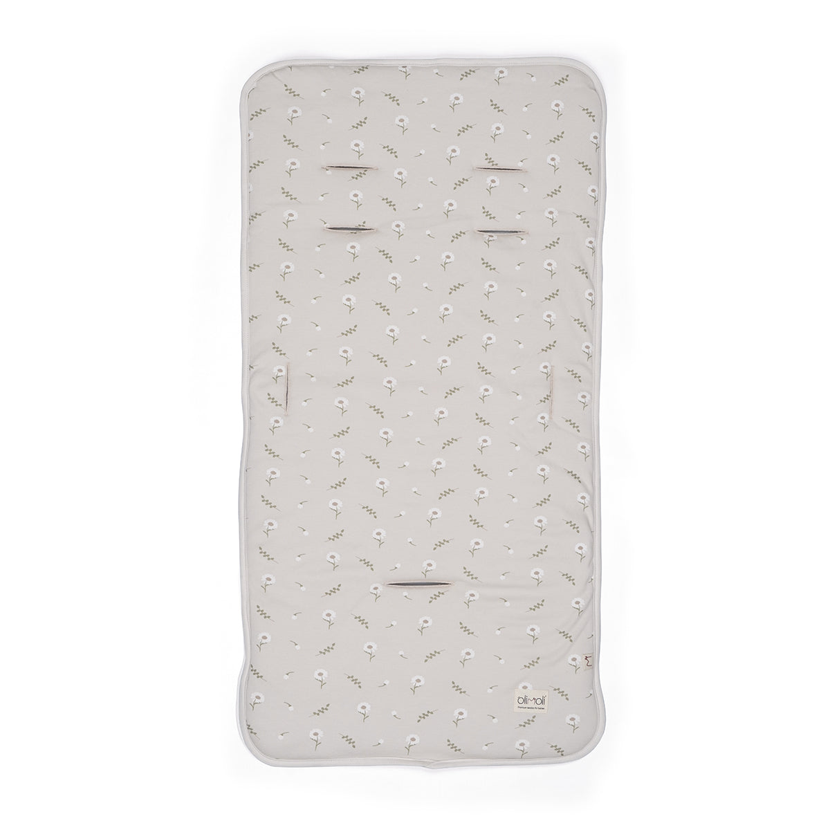 ריפודית לעגלה אולימולי ליין פריחה לבנה | Olimoli White Blossom Stroller Seat Pad