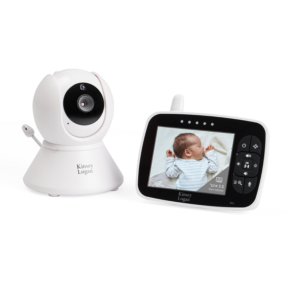 מוניטור וידאו לתינוקות קינזי לוגן VM3.5 לבן | Kinsey Logan Video Baby Monitor