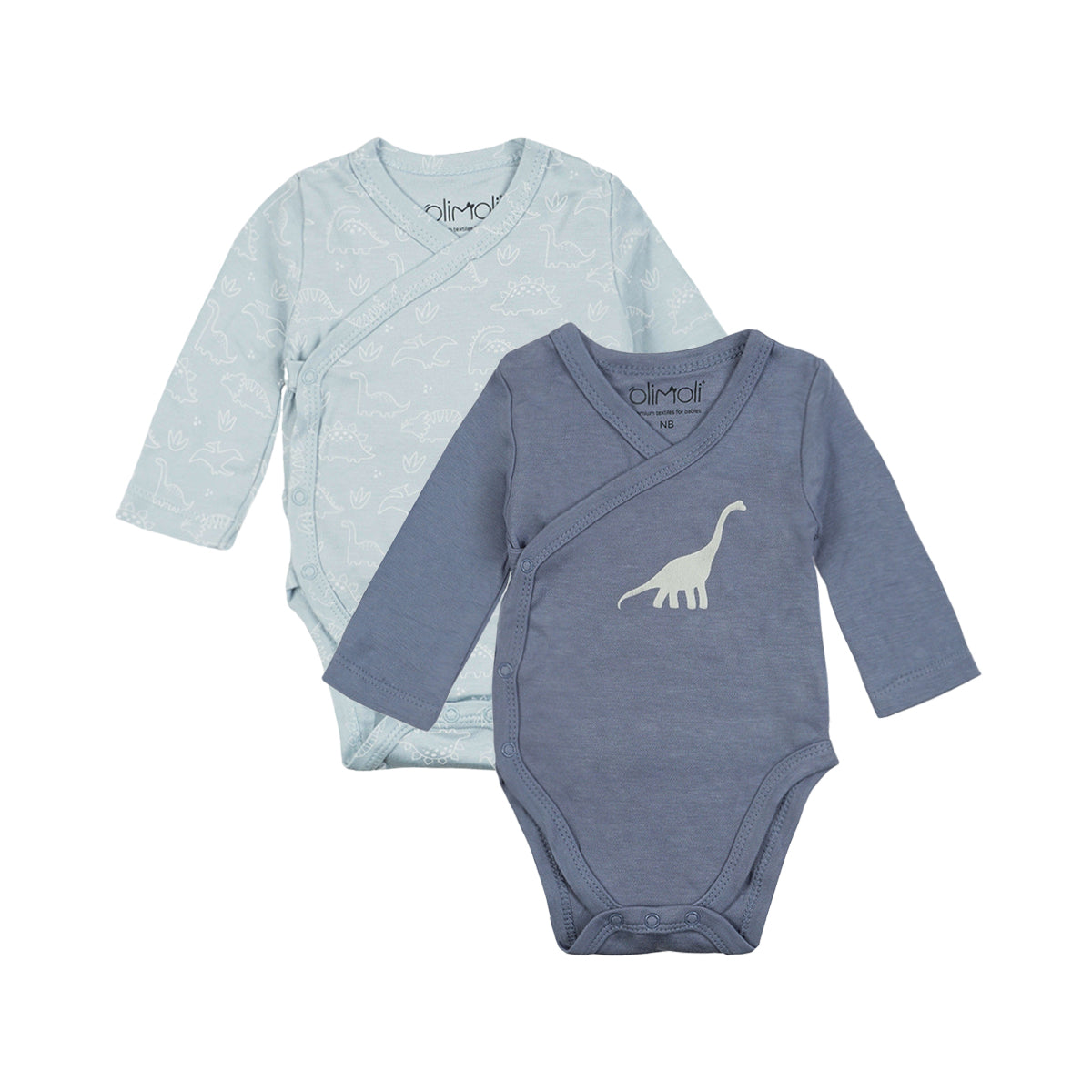 0-3 מארז זוג בגדי גוף אולימולי מודפס בנים | Olimoli Baby Body Suit 2 PCS
