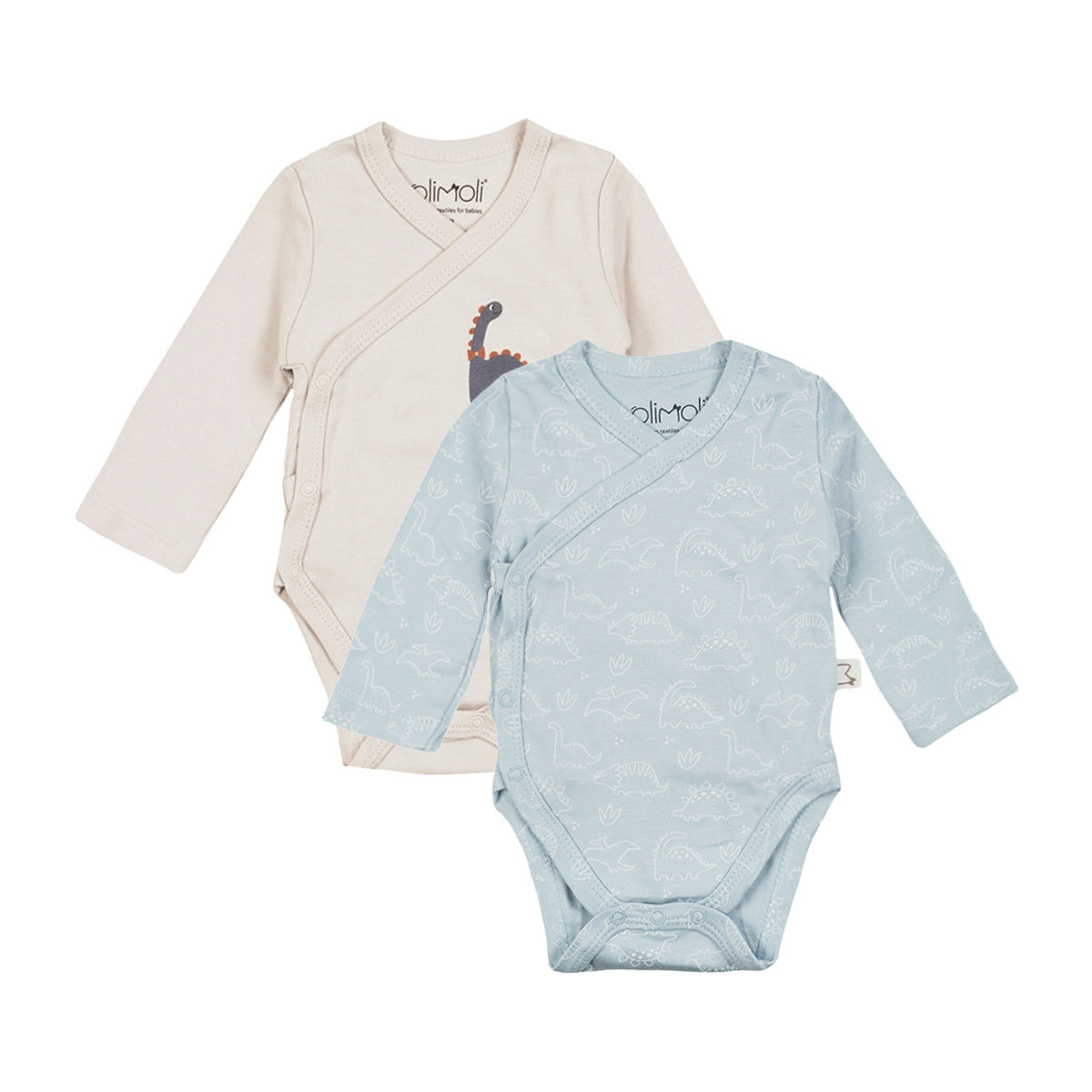 0-3 מארז זוג בגדי גוף אולימולי מודפס בנים | Olimoli Baby Body Suit 2 PCS