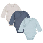 מארז שלישיית בגדי גוף אולימולי חלק בנים NB | Olimoli Baby Body Suit 3 PCS