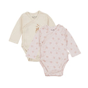 מארז זוג בגדי גוף אולימולי מודפס בנות NB | Olimoli Baby Body Suit 2 PCS
