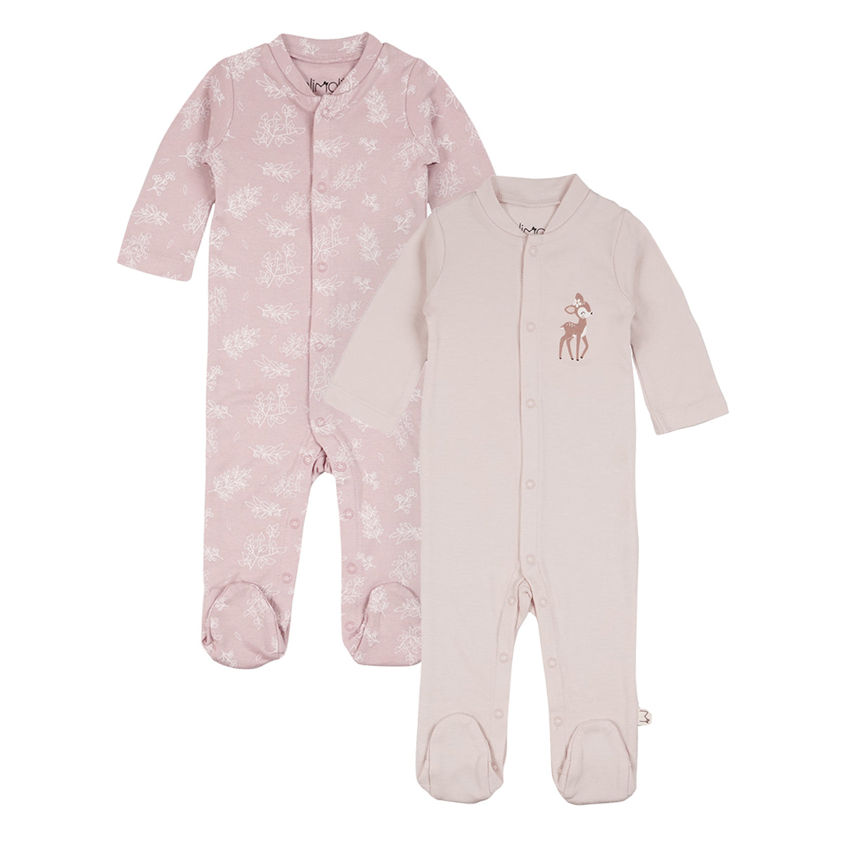מארז זוג אוברולים אולימולי מודפס בנות NB | Olimoli Baby Coverall 2 PCS