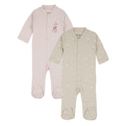 מארז זוג אוברולים אולימולי מודפס בנות 0-3 | Olimoli Baby Coverall 2 PCS