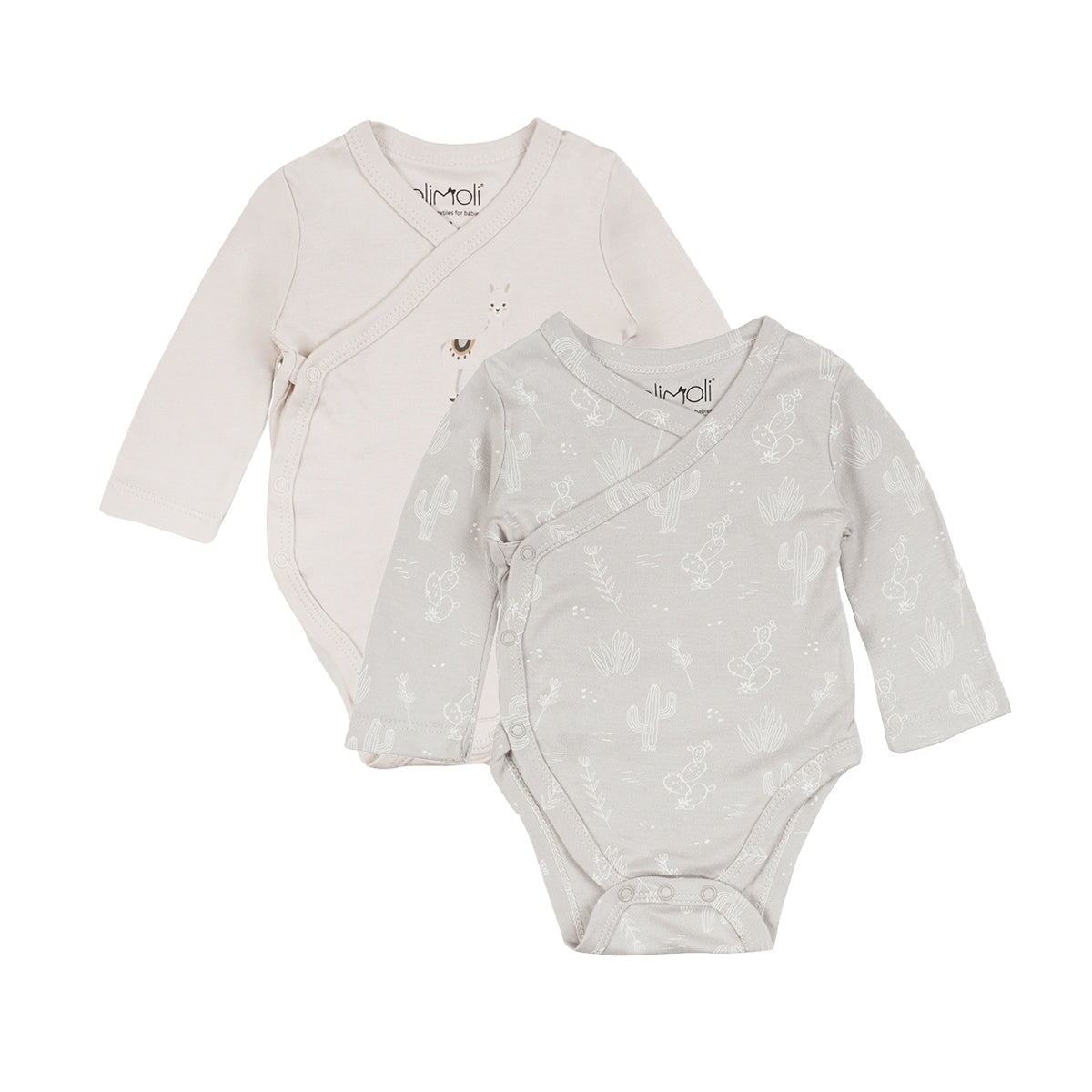 מארז זוג בגדי גוף אולימולי מודפס יוניסקס NB | Olimoli Baby Body Suit 2 PCS