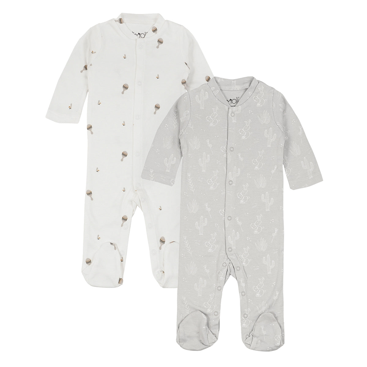 מארז זוג אוברולים אולימולי מודפס יוניסקס NB |  Olimoli Baby Coverall 2 PCS
