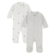 מארז זוג אוברולים אולימולי מודפס יוניסקס NB |  Olimoli Baby Coverall 2 PCS