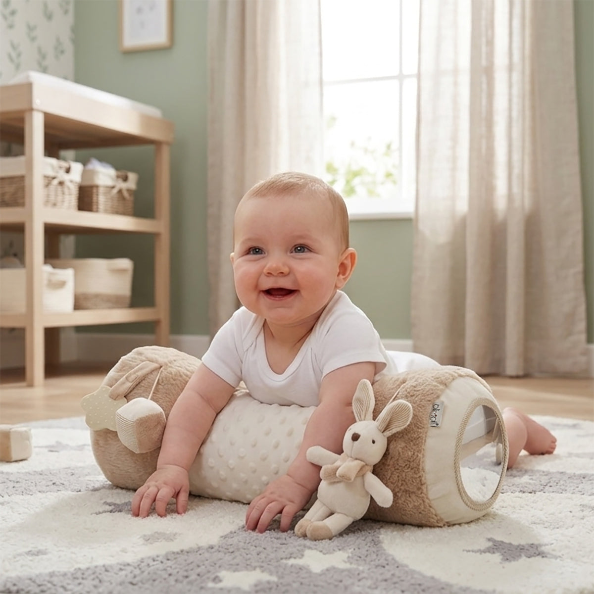 כרית התפתחות לתינוק ארנב אולימולי | Olimoli Tummy Time Pillow Rabbit