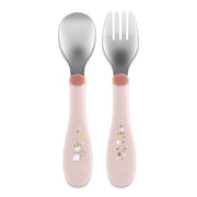 סכום מתכת צ'יקו 18+ בצבע ורוד | Chicco Metal Cutlery +18M