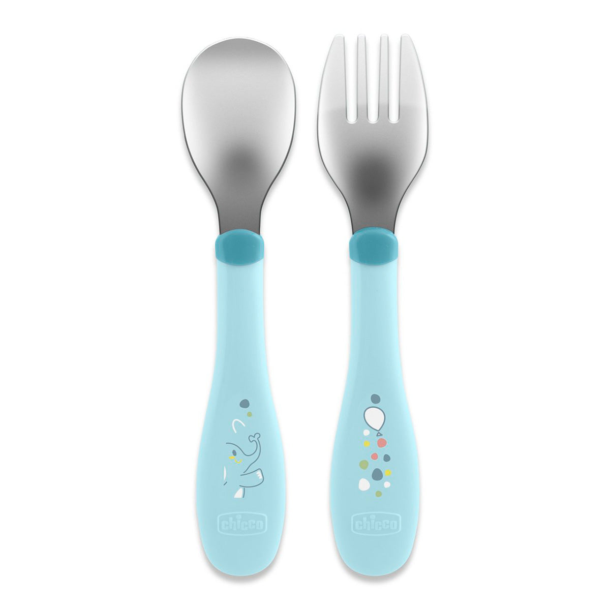 סכום מתכת צ'יקו 18+ בצבע כחול | Chicco Metal Cutlery +18M