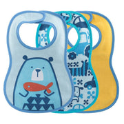 שלישיית סינרים צ'יקו כחול/כתום | Chicco Weaning Bib +6M 3 Pcs Blue/Orange