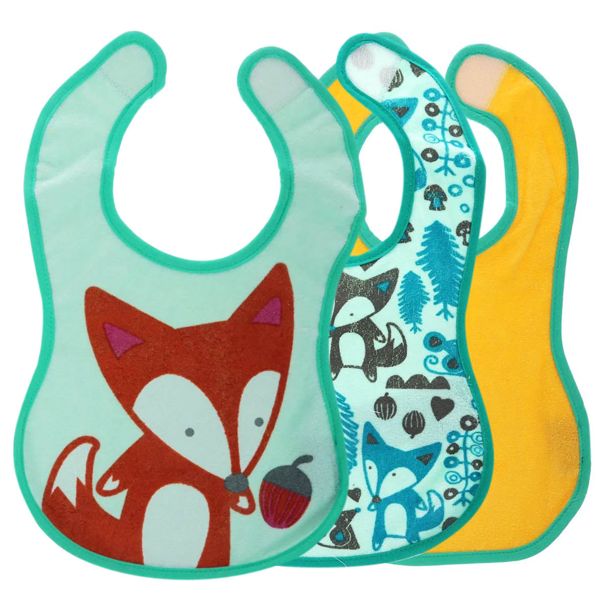 שלישיית סינרים צ'יקו ירוק/כתום | Chicco Weaning Bib +6M 3 Pcs Green/Orange