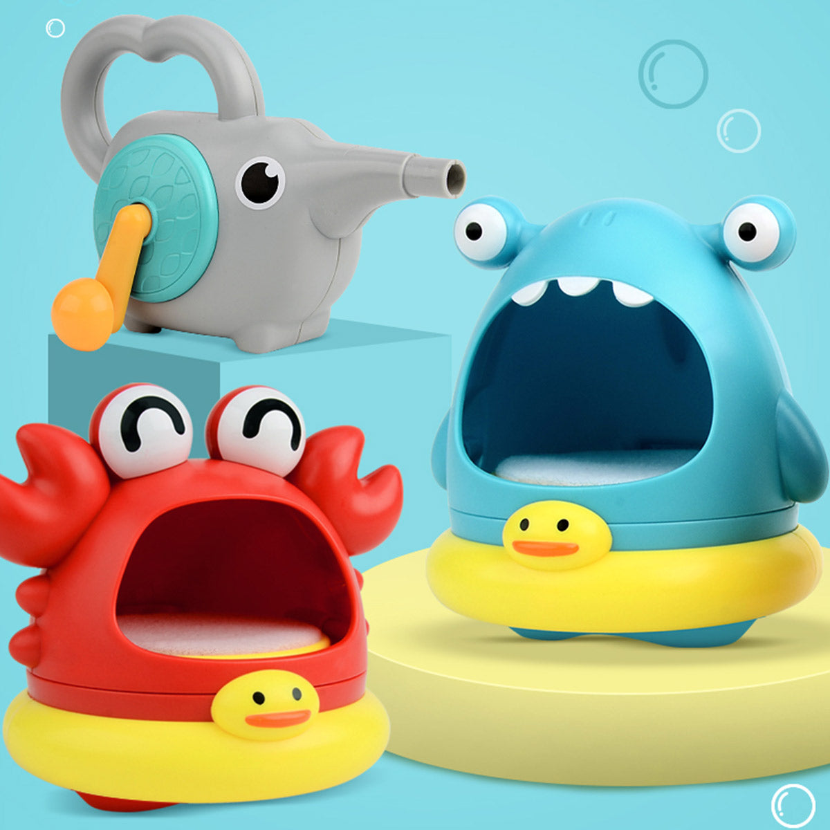 פיל כריש נושף בועות ידני אינג בייבי | Ing Baby Hand elephant Shark Blowing Bubbles
