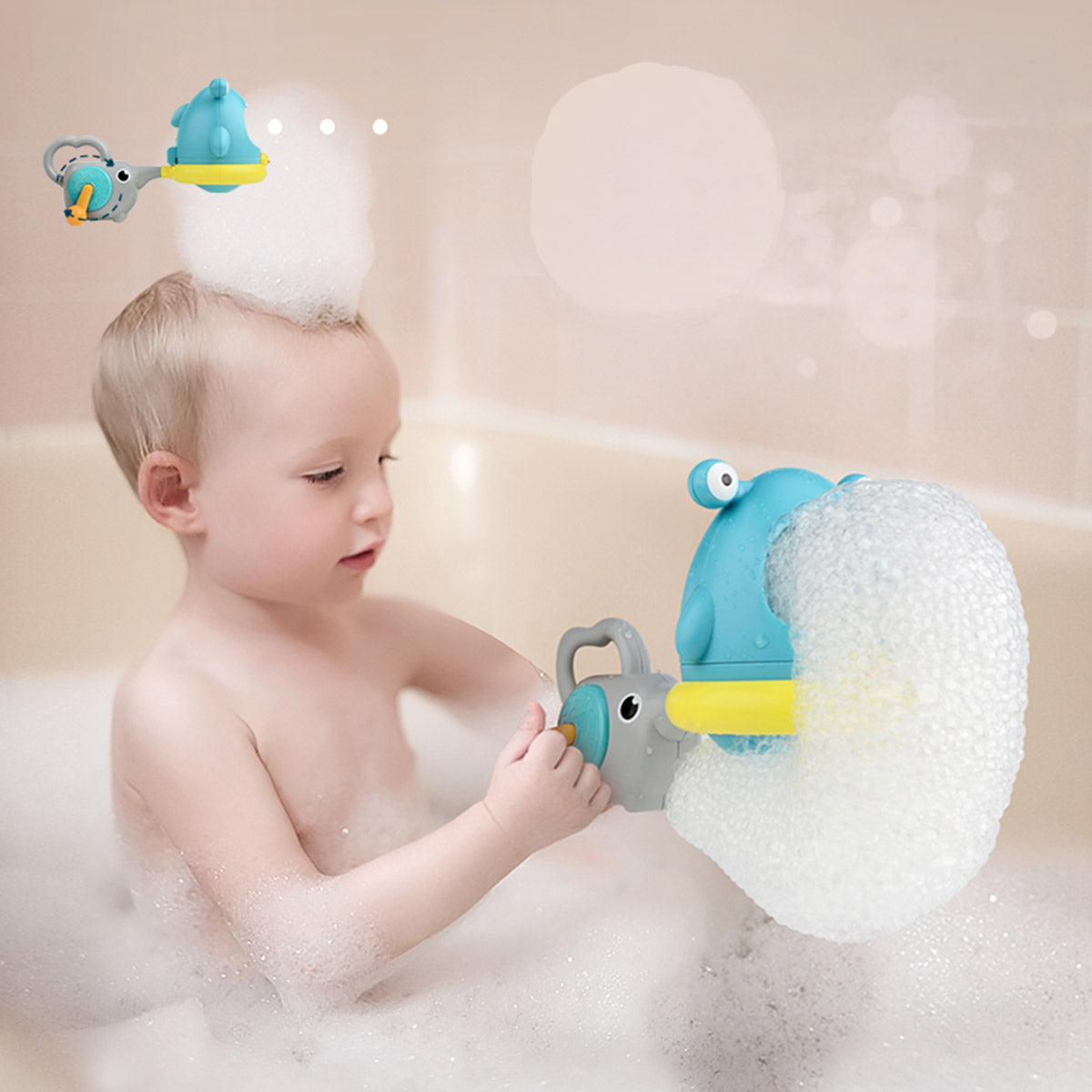 פיל כריש נושף בועות ידני אינג בייבי | Ing Baby Hand elephant Shark Blowing Bubbles