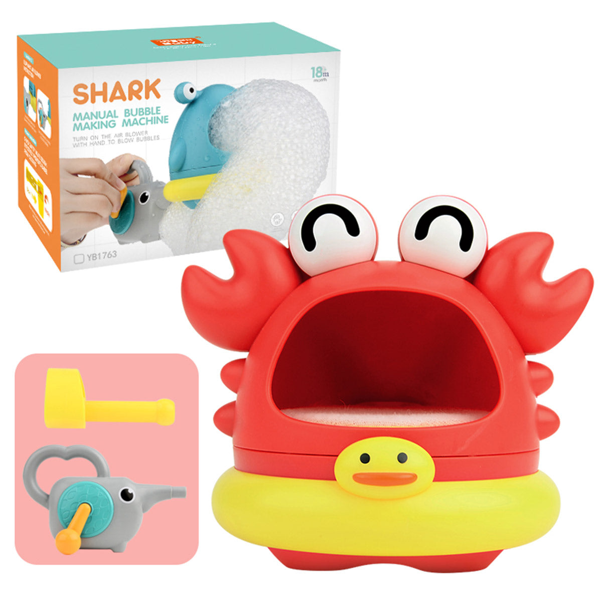 פיל סרטן נושף בועות ידני אינג בייבי | Ing Baby Hand Crab Blowing Bubbles