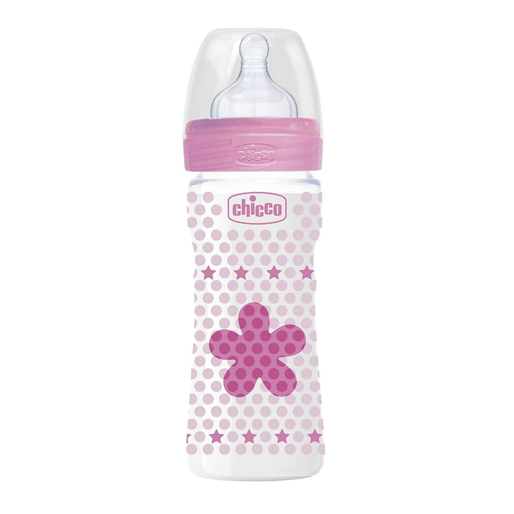 בקבוק צ'יקו וולביאינג כחול 250 מ"ל 2M+ | Chicco Well Being Feeding Bottle 250 ml