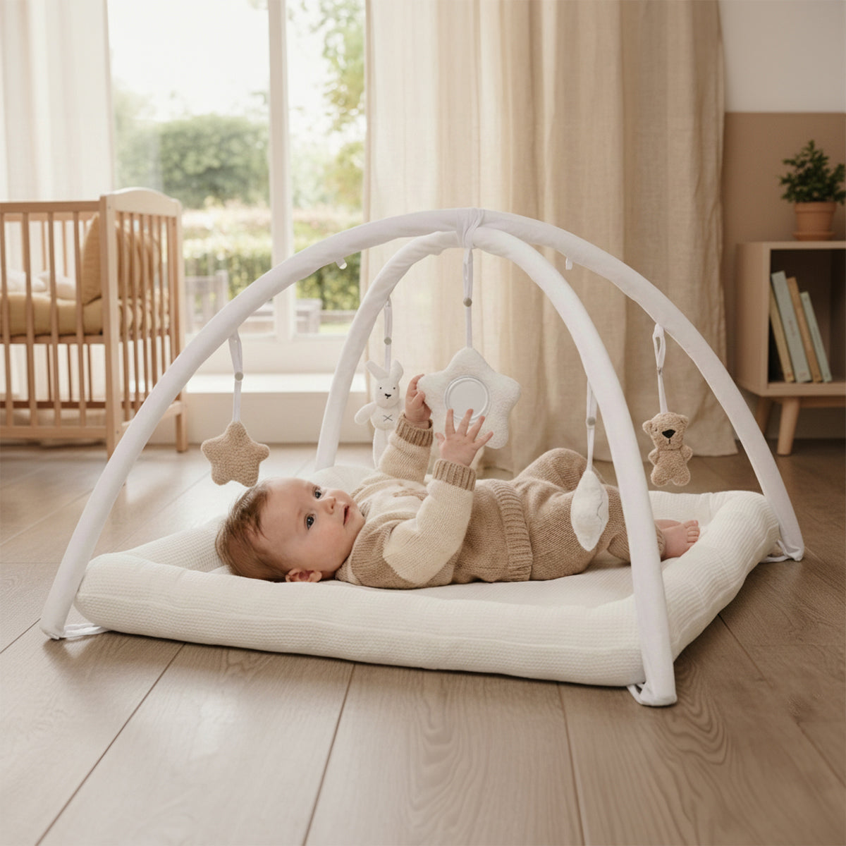משטח פעילות טוויגי לבן | Twigy Animals & Smiles Baby Comfy Playgym White