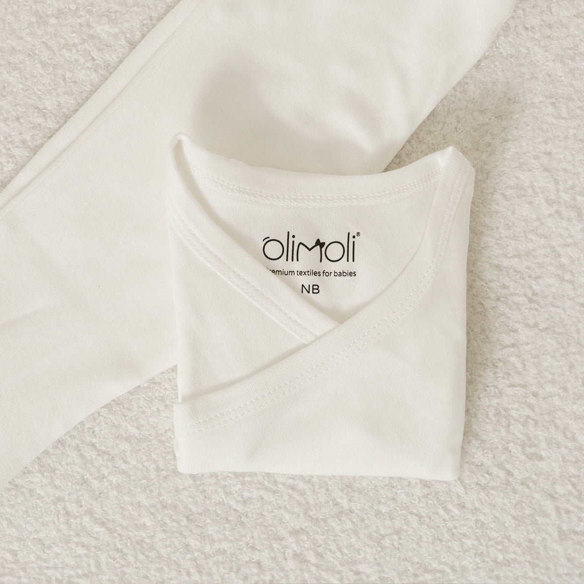 מארז שלישיית בגדי גוף אולימולי חלק לבן 0-3 | Olimoli Baby Body Suit 3 PCS