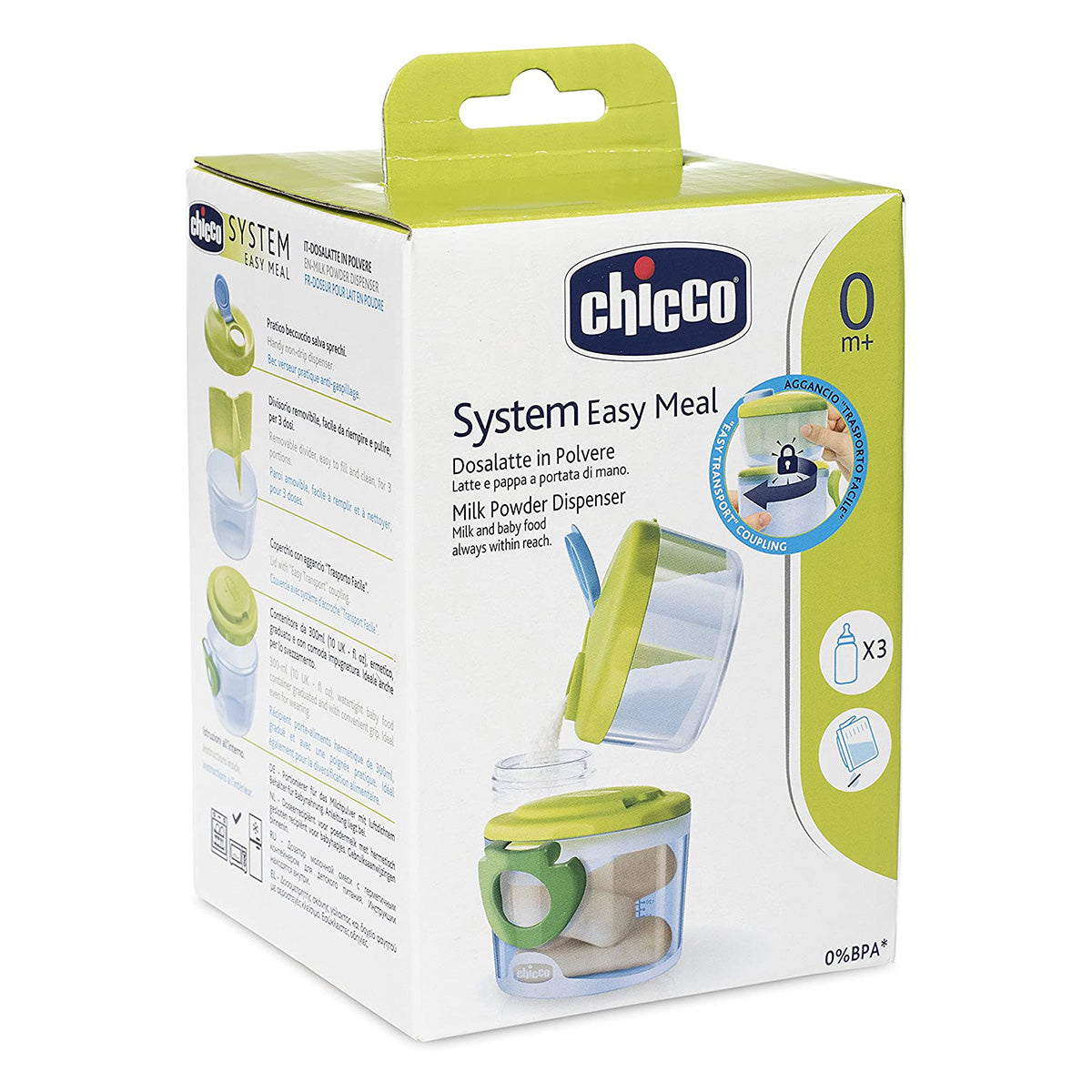 מחלק מנות צ'יקו 2 ב-1 ירוק | Chicco Milk Powder Dispenser System Green