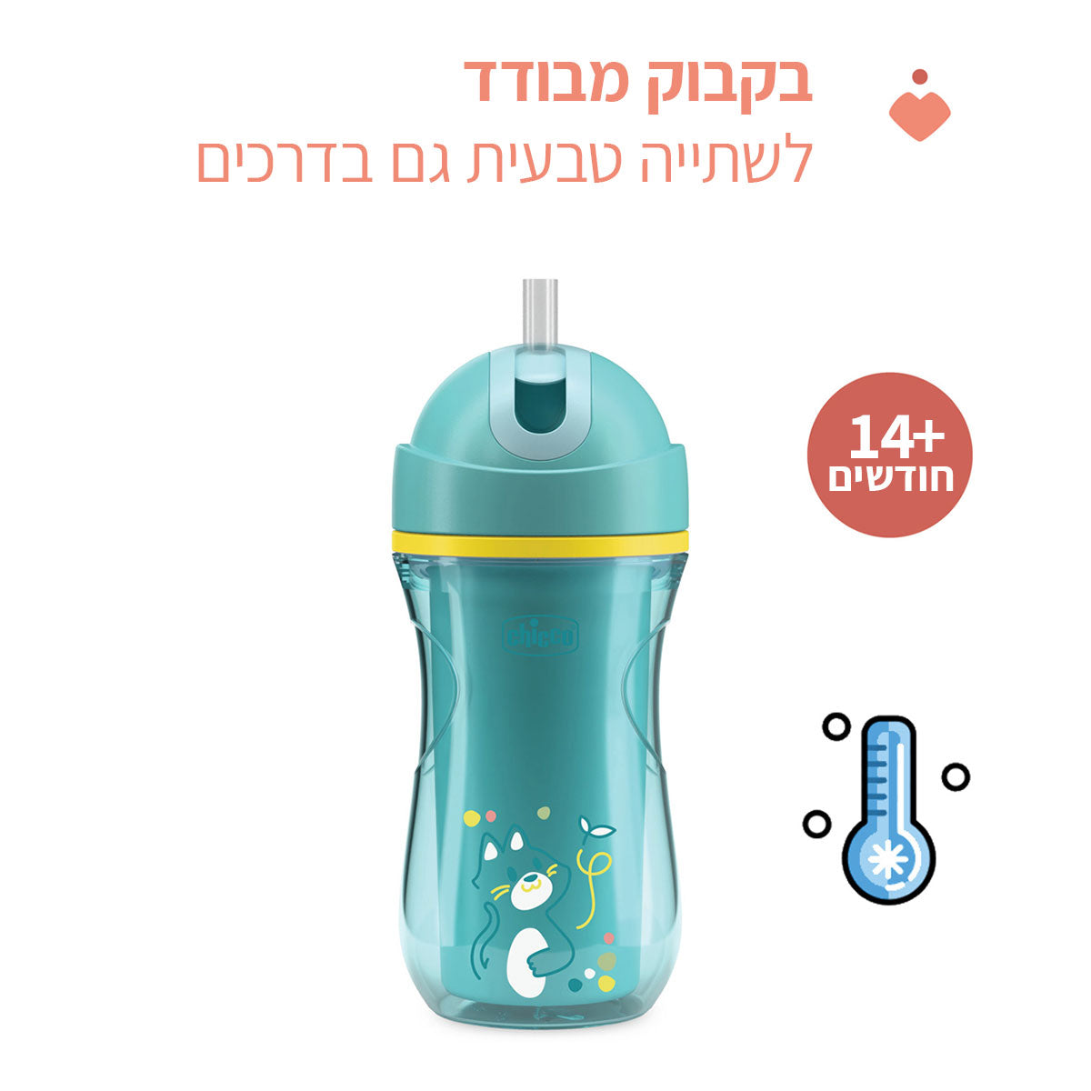 בקבוק שתייה ספורט צ'יקו 14+ בצבע כחול | Chicco Sport Cup +14M