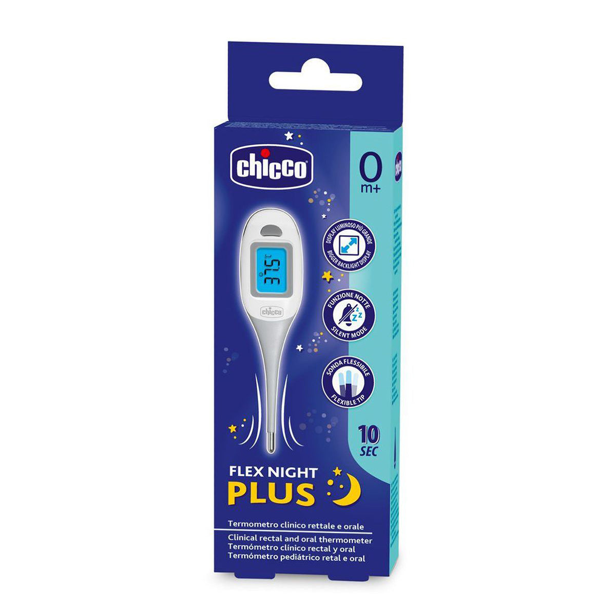 טרמומטר גמיש צ'יקו 10 שניות עם תאורת לילה | Chicco Thermometer Flex Night Plus