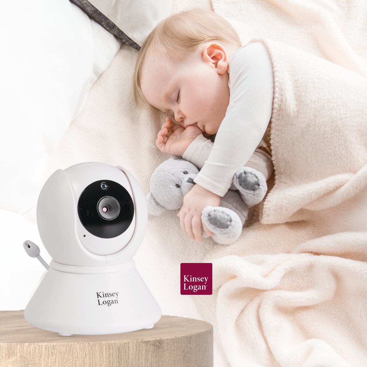 מוניטור וידאו לתינוקות קינזי לוגן VM3.5 לבן | Kinsey Logan Video Baby Monitor