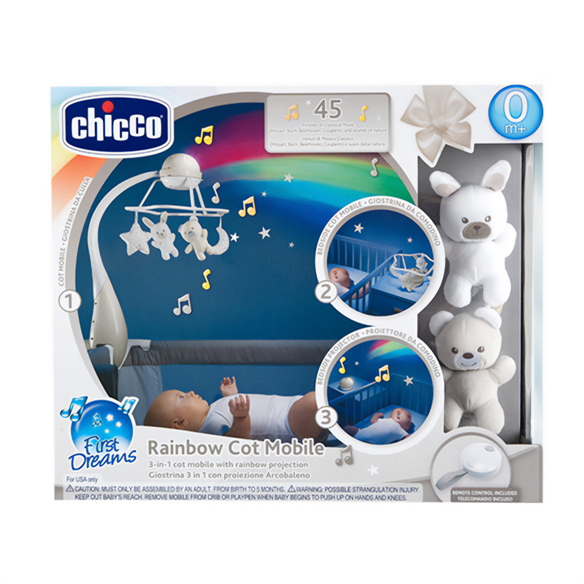 מובייל צ'יקו קשת בענן חום נטורל | Chicco Rainbow Cot Mobile Neutral