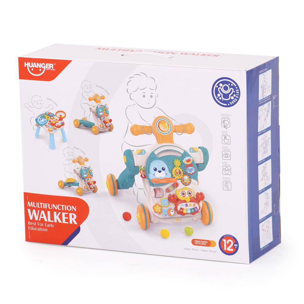 הליכון לתינוק האנגר 4 ב-1 ורוד | Huanger 4In1 Baby Walker Pink