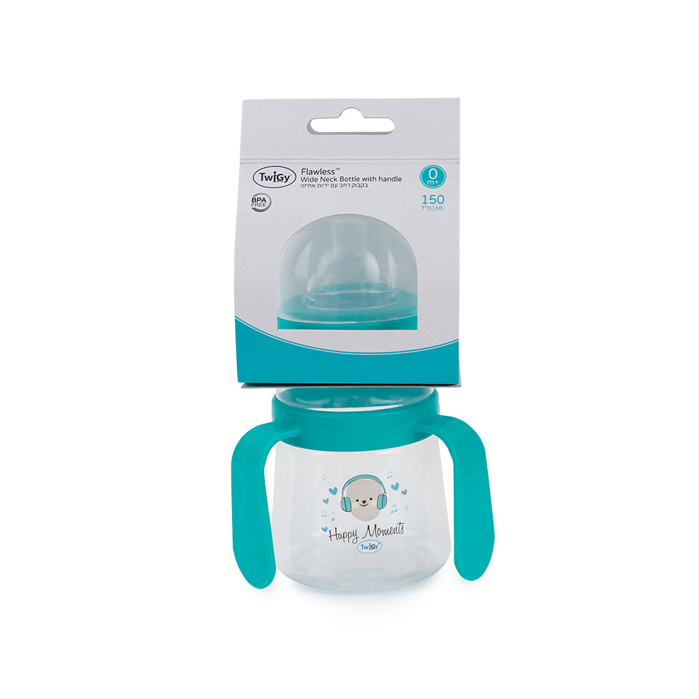 בקבוק טוויגי 150 מ"ל ורוד | Twigy Flawless™ Wide Neck Bottle With Handle Pink