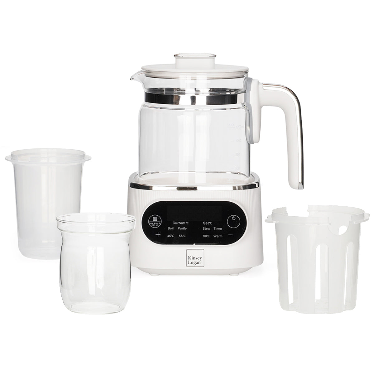 קומקום זכוכית שומר חום קינזי לוגן | Kinsey Logan Electric Kettle