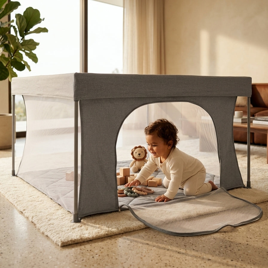 מתחם פעילות טוויגי 125X125 ס"מ אפור | Twigy PlayField Fossil