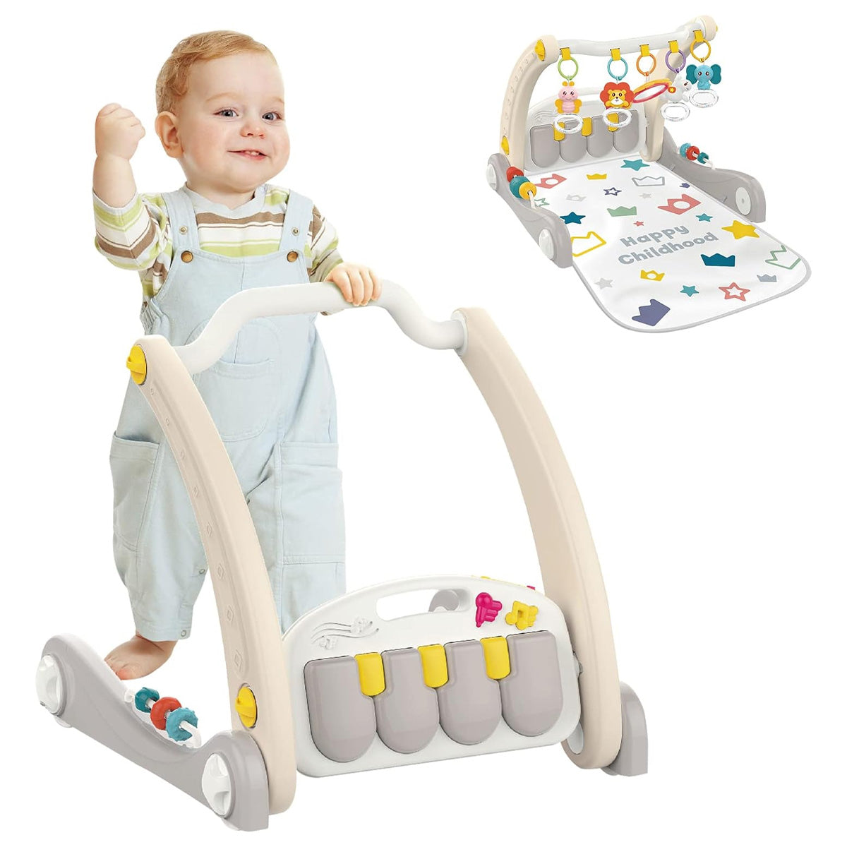 הליכון ומזרן פעילות 2-ב-1 עם פסנתר האנגר | Huanger 2-in-1 baby walker & piano fitness mat